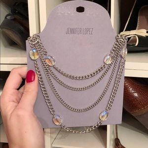 Silver layered chain necklace